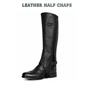 Professional Leather Horse Riding <b>Half</b> <b>Chaps</b> Equestrian Leg Protection Riding Gear Custom Logo OEM ODM Manufacturer - Product Image 2