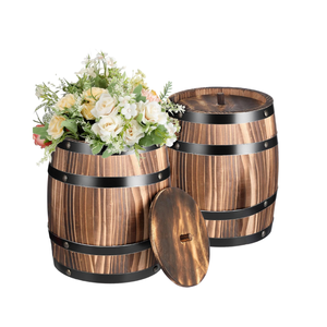 Macetas de madera rústicas al por mayor, macetas de barril de madera para plantas, para interiores y exteriores, de Vietnam - Product Image 2