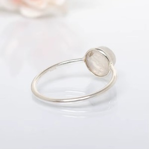 Natural White <b>Moonstone</b> Round Cabochon 925 Sterling Silver Ring Handmade Gemstone Ring Party Wear Fashion <b>Jewelry</b> For Women - Product Image 4