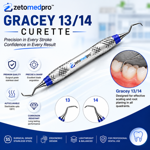 Cureta Periodontal Premium Gracey 13/14, Estándar Rígida y Extra Rígida, de Acero Inoxidable, Instrumento Dental para Detartraje y Planificación Radicular - Product Image 3