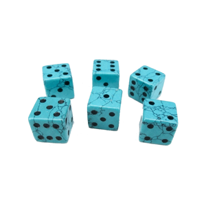 Stone Turquoise Howlite D6 <b>Dice</b> Cube Natural Gemstone Crystal Stone D6 <b>Dice</b> Engraved Stone Custom <b>Dice</b> <b>Sets</b> - Product Image 3