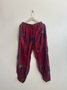 Bohemian Tie Dye <b>Harem</b> Pants Women High Waist Elastic Loose Full Length Chiffon Embroidery Summer Wear - Product Image 1