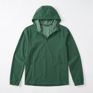 Custom Men's Half Zip Varsity Windbreaker Jacket Waterproof Plain Dyed <b>Nylon</b> Mesh Lined Lightweight Running Gym Sportswear - Product Image 6