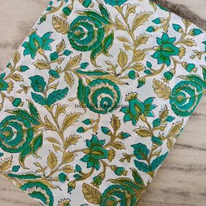 Tissu en coton imprimé traditionnel Jaipuri, coton cambriqué imprimé au bloc 60x60, tissu en coton à motifs. - Product Image 6