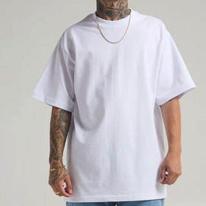 T-shirt vierge col montant 300 GSM, personnalisable avec impression en relief, style streetwear, prix de gros, fournisseur d'usine - Product Image 5