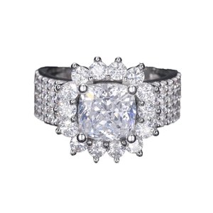Luxury 925 Sterling Silver Moissanite <b>Iced</b> Cross <b>Ring</b> Hip Hop Style with Brilliant Diamond Inspired Sparkling Finish - Product Image 4