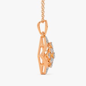 Collar con Colgante de Diamante Cultivado en Laboratorio en Forma de Cometa Geométrica, Color Oro Rosa - Product Image 5
