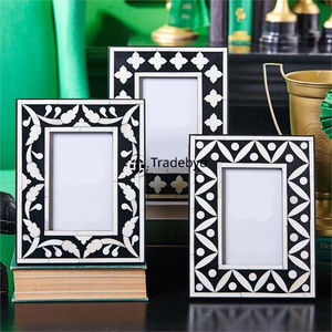 Marco de Fotos con Incrustaciones de Hueso Hecho a Mano por Artesanos, Acabado Brillante, Decoración de Lujo para el Hogar por Tradebyd - Product Image 5
