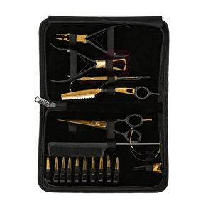 Kit d'outils de pose d'extensions capillaires en métal de dernière génération avec personnalisation de la couleur et de l'étiquetage de marque pour usage professionnel en salon - Product Image 3