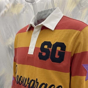 Maillot de rugby Snowgrace à manches longues, motif rayé, col rabattu, coupe classique, vêtements unisexes pour adultes - Product Image 5