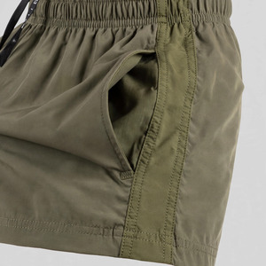 Men's Solid Knitted Breathable <b>Canvas</b> Cargo Hiking Shorts High Waist Quick Dry Bermuda Pockets Casual Style Drawstring Closure - Product Image 5