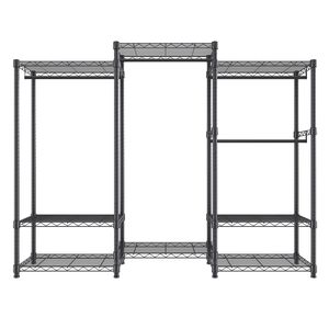 Appendiabiti su Ruote Regolabile e Resistente con 4 Aste Appendiabiti e 8 Ripiani Portaoggetti, Espositore Personalizzato per Armadio - Product Image 1
