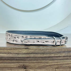 Luxury Designer <b>Dog</b> <b>Collar</b> Adjustable Hand Tooled Genuine Leather Comfortable With Metal Buckle & D-ring Eco-friendly Pet <b>Collar</b> - Product Image 4