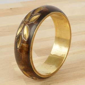 Pulsera de Latón con Incrustaciones de Hueso de Diseño Vintage, para Uso en Festivales Étnicos - Product Image 2