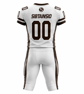 Nouveauté Ensemble d'uniformes de football américain personnalisés sublimés pour adultes à manches courtes 100% polyester respirant à séchage rapide - Product Image 6