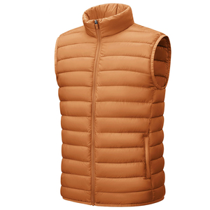 GENERSA SPORTS Gilet matelassé bordeaux pour homme, col montant, couleur unie, en polyester, vêtement d'extérieur décontracté, coupe-vent pour l'hiver - Product Image 4