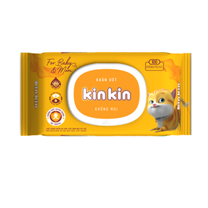Lingettes humides pour bébé non tissées, protection antibactérienne, prévention des éruptions cutanées, Vietnam KIKIN, sans alcool, sans parabène, 80 lingettes - Product Image 1