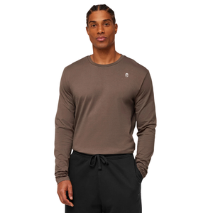 Camiseta de Manga Larga para Hombre, Corte Regular, Color Marrón, Suave, Transpirable, para Gimnasio, Entrenamiento, Deporte, Ropa Deportiva Informal - Product Image 1