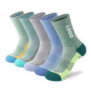 Chaussettes de sport pour hommes, personnalisées avec logo, pour le basketball, athlétiques, rembourrées, couleur unie, en coton épais. - Product Image 3