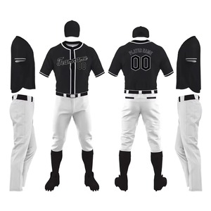 Ensembles d'uniformes de baseball personnalisés de haute qualité avec logo imprimé par sublimation, vente en gros, couleur unie, séchage rapide, respirant, polyester pour hommes - Product Image 6