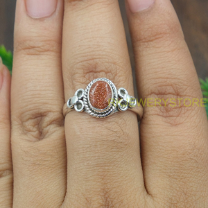 Sun Sitara <b>Ring</b> Pure 925 Sterling <b>Silver</b> <b>Ring</b> <b>Statement</b> Brown Stone Handmade Design <b>Ring</b> Christmas Gift Jewelry for Wife Women - Product Image 5