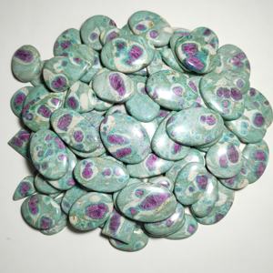 Wholesale Natural Ruby Fuchsite Cabochons Bulk Lot Loose Gemstones for DIY Macrame Pendant Jewelry Making Supplies - Product Image 2