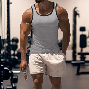 Camiseta sin mangas de punto con cuello redondo para hombre, talla grande, estilo casual, 100% algodón, transpirable, ropa deportiva, tallas S-3XL - Product Image 3