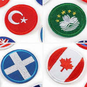 Patch brodé drapeau américain en promotion – Patchs brodés ronds personnalisés USA pour T-shirt, veste, casquette de baseball – Patch thermocollant - Product Image 5