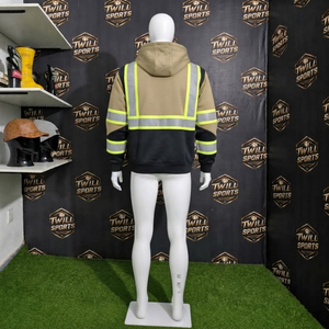 Chemise de travail haute visibilité personnalisée à manches longues, séchage rapide, avec capuche, vêtements réfléchissants - Product Image 5