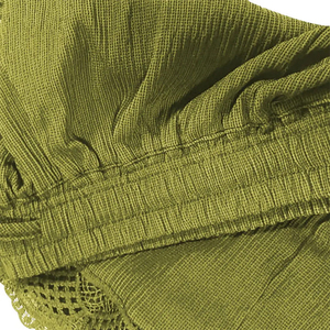 Shorts Verdes de Cintura Alta para Mujer con Ribete de Encaje, Cierre con Cordón, Ajuste Holgado, Casuales, Transpirables, de Chifón - Product Image 4