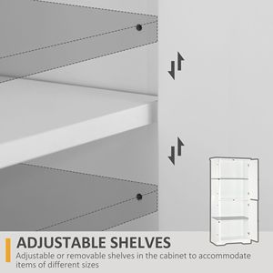 Armadietti da cucina con ripiani regolabili 71 \ "casale bianco a 4 porte - Product Image 5