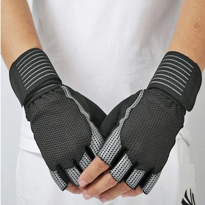 Guantes de Neopreno de Color Sólido para Levantamiento de Pesas, con Correa Ajustable para la Muñeca, para Entrenamiento Crossfit, Protección de Palma de Medio Dedo, Gimnasio y Fitness - Product Image 1