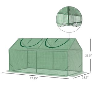 Mini serre portable 4 x 2 x 2 avec couverture en PE et fenêtres à fermeture éclair pour utilisation en intérieur/extérieur, petite serre de jardin - Product Image 6