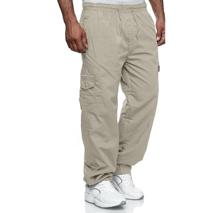 Pantalones Cargo Casuales Ligeros y Resistentes al Viento, 100% Algodón, Cintura Media, Frente Plano, Transpirables, Cintura Elástica - Product Image 5