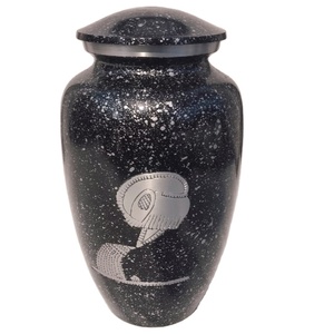 Classic Black Metal Cremation Urn for Human Ashes Adult <b>Memorial</b> Urn Decorative Funeral <b>Keepsake</b> Storage Container - Product Image 1