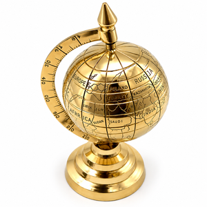 <b>Antique</b> Brass World Globe Decorative Vintage Desk <b>Ornament</b> Metal Stand Geographic Map Globe Home Office Study Library Decoration - Product Image 5