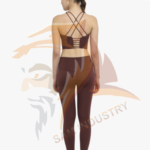 Conjunto de Yoga para Mujer con Diseño Nuevo y Logotipo Personalizado, Parte Delantera Sólida, Ligero, Transpirable, Cintura Alta, Ecológico - Product Image 2