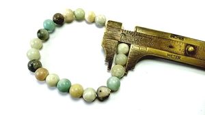 Bracelet rond en perles d'amazonite Feng Shui faites à la main pour hommes et femmes, perles rondes en pierre, taille 8-10mm, bijoux à la mode, énergie - Product Image 4