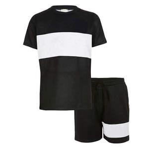Ensemble deux pièces élégant pour homme : T-shirt à manches courtes en soie glacée à séchage rapide avec imprimé dégradé et short décontracté d'été – Tenue de sport - Product Image 3