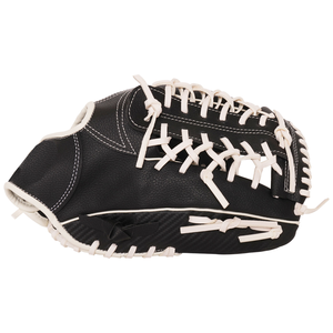 Guante de Béisbol Negro para Diestros, Estilo Clásico, Equipo de Entrenamiento Resistente, Color Sólido, Cordones Blancos - Product Image 3