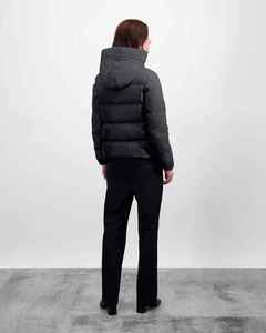 Veste matelassée pour femme, couleur unie, vêtement d'hiver, manches longues, col montant, fermeture éclair, rembourrage en polyester, longueur courte - Product Image 3