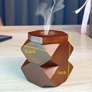 Handmade Wooden Incense Burner <b>Oud</b> Aromatherapy <b>Diffuser</b> Geometric Incense Holder Decorative Home Gift - Product Image 4