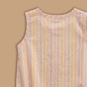 Mono de burbujas orgánico Cot & Candy Stripe para niñas, diseño divertido y frutal para el verano - Product Image 4