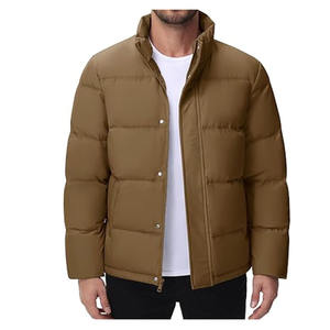 Men Winter Thick Puffer <b>Jacket</b> Stand Collar Breathable Fabric Long Sleeve Design Custom Logo Printing men puffer <b>jacket</b> - Product Image 1