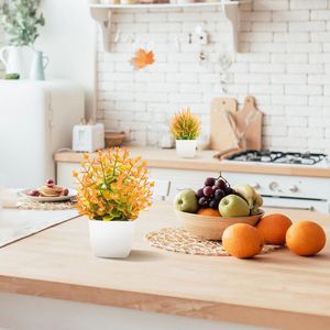Lot de 2 petites plantes artificielles en pot, décoration de table d'automne pour bureau et maison, plantes artificielles pour intérieur et extérieur - Product Image 4