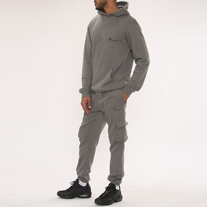Conjunto de chándal 100% algodón para hombre |   Conjunto Deportivo de Sudadera con Capucha Gruesa y Pantalones Jogger, Personalizado, al por Mayor, de Felpa, Secado Rápido, Transpirable, Informal - Product Image 3