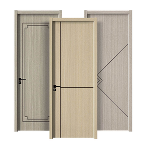 Puerta Interior Minimalista Moderna de WPC con Núcleo de Madera Compuesta, Revestimiento Laminado de Color Madera, Impermeable, para Baño y Cocina - Product Image 1