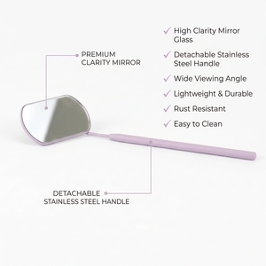 Square Lash Mirror Wide View Eyelash Extension Inspection Mirror Professional Stainless Steel Beauty Salon Lash Checking <b>Tool</b> - Product Image 3