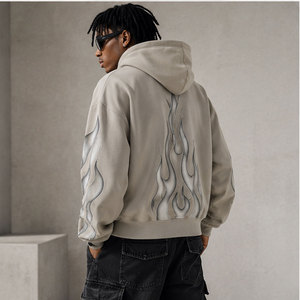 Sweat à capuche imprimé de qualité supérieure par le fabricant, design unique, fermeture éclair, impression puff, fabriqué en usine, prix bas, sweats à capuche pour hommes. - Product Image 2