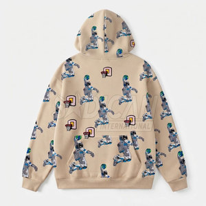Sweat à capuche ample de qualité supérieure pour homme, avec impression intégrale, style pull, en tissu polaire écologique, pour un usage décontracté - Product Image 2